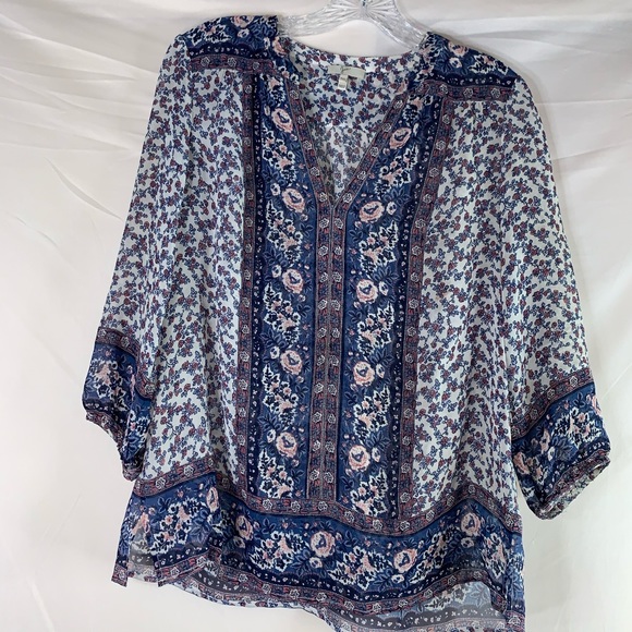 Joie | Tops | Joie Silk Floral Peasant Blouse Top Sheer Boho | Poshmark